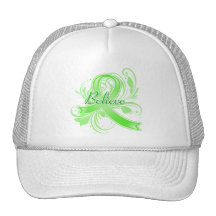 Lyme Disease Believe Flourish Ribbon Trucker Hats