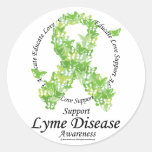 Lyme Disease Butterfly Ribbon Round Stickers