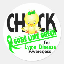 Lyme Disease Chick Gone Lime Green 2 Stickers