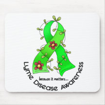 Lyme Disease Flower Ribbon 1 Mousemats