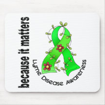 LYME DISEASE Flower Ribbon 3 Mousemat
