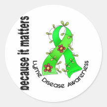 LYME DISEASE Flower Ribbon 3 Sticker