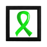 Lyme Disease Lime Green Ribbon 3 Jewelry Box