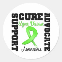 Lyme Disease Support Advocate Cure Round Sticker