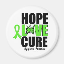 Lymphoma Awareness Hope Love Cure Refrigerator Magnets
