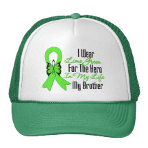 Lymphoma Cancer Ribbon My Hero My Brother Trucker Hat