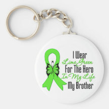 Lymphoma Cancer Ribbon My Hero My Brother Key Chains
