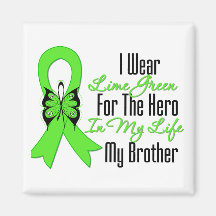 Lymphoma Cancer Ribbon My Hero My Brother Magnet