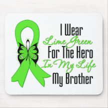 Lymphoma Cancer Ribbon My Hero My Brother Mouse Pads