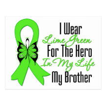 Lymphoma Cancer Ribbon My Hero My Brother Postcards