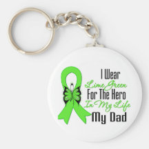 Lymphoma Cancer Ribbon My Hero My Dad Keychains