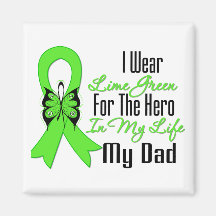 Lymphoma Cancer Ribbon My Hero My Dad Magnets