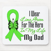 Lymphoma Cancer Ribbon My Hero My Dad Mouse Pads
