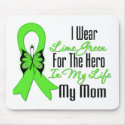 Lymphoma Cancer Ribbon My Hero My Mum mousepads