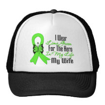 Lymphoma Cancer Ribbon My Hero My Wife Hat