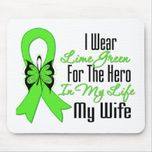 Lymphoma Cancer Ribbon My Hero My Wife Mouse Mat