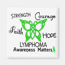 Lymphoma Celtic Butterfly 3 Fridge Magnets