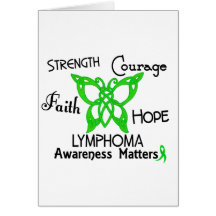 Lymphoma Celtic Butterfly 3 Greeting Card