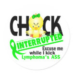 Lymphoma Chick Interrupted 2 stickers