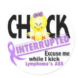 Lymphoma Chick Interrupted 2 stickers