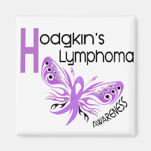 Lymphoma Hodgkins BUTTERFLY 3.1 Refrigerator Magnet
