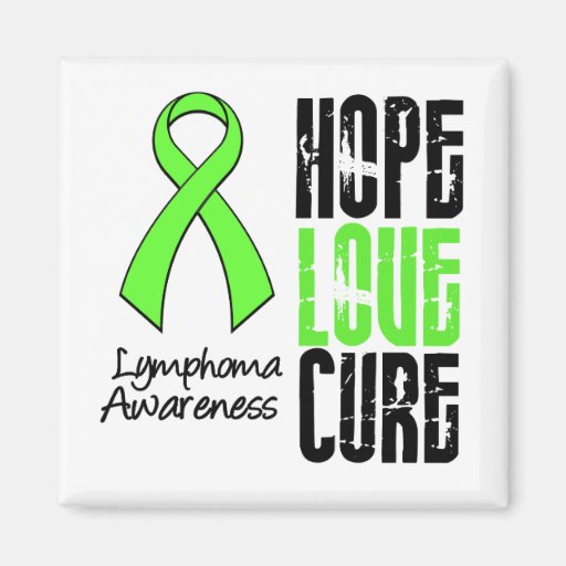 Lymphoma Hope Love Cure Ribbon Magnet