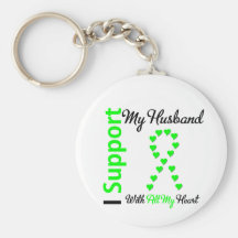 Lymphoma I Support My Husband Keychains