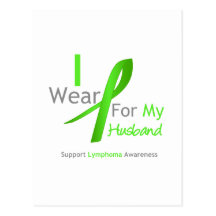 Lymphoma I Wear Lime Green For My Husband Postcards