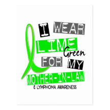 Lymphoma I Wear Lime Green For My Mother-In-Law 37 Postcards