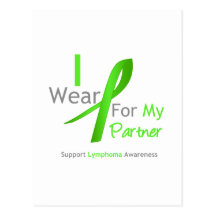Lymphoma I Wear Lime Green For My Partner Postcards