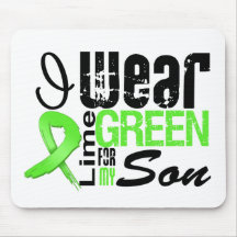 Lymphoma I Wear Lime Green Ribbon SON Mouse Pads