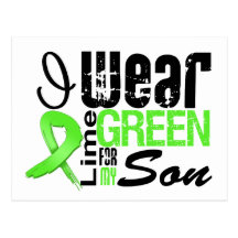 Lymphoma I Wear Lime Green Ribbon SON Postcard