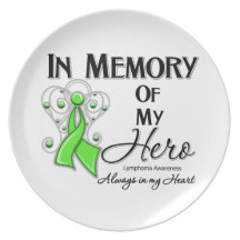 Lymphoma In Memory of My Hero Party Plates