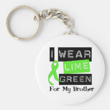 Lymphoma Lime Green Ribbon Brother Key Chains