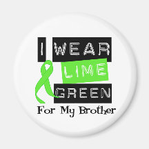 Lymphoma Lime Green Ribbon Brother Refrigerator Magnet