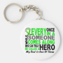Lymphoma Non-Hodgkins HERO COMES ALONG 1 Dad Key Chain