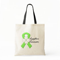 Lymphoma Survivor Flower Ribbon Canvas Bag