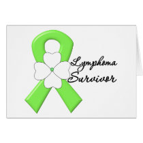 Lymphoma Survivor Flower Ribbon Greeting Card