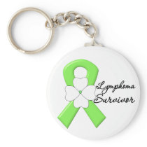 Lymphoma Survivor Flower Ribbon Key Chain