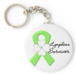Lymphoma Survivor Flower Ribbon keychains