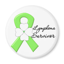 Lymphoma Survivor Flower Ribbon Magnet