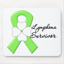 Lymphoma Survivor Flower Ribbon Mouse Pad