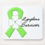Lymphoma Survivor Flower Ribbon mousepads