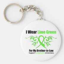 Lymphoma Tribal Ribbon For My Brother in Law Key Chain