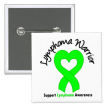 Lymphoma Warrior Heart Pinback Buttons