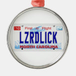 LZRDLICK NC Plate Ornament