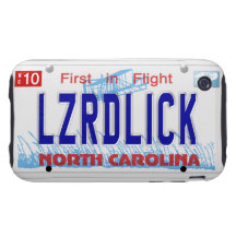 LZRDLICK NC Plate Tough iPhone 3 Cover