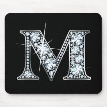 "M" Diamond Bling Mousepad