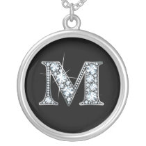 "M" Diamond Bling Necklace