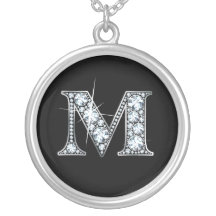 "M" Diamond Bling Necklace